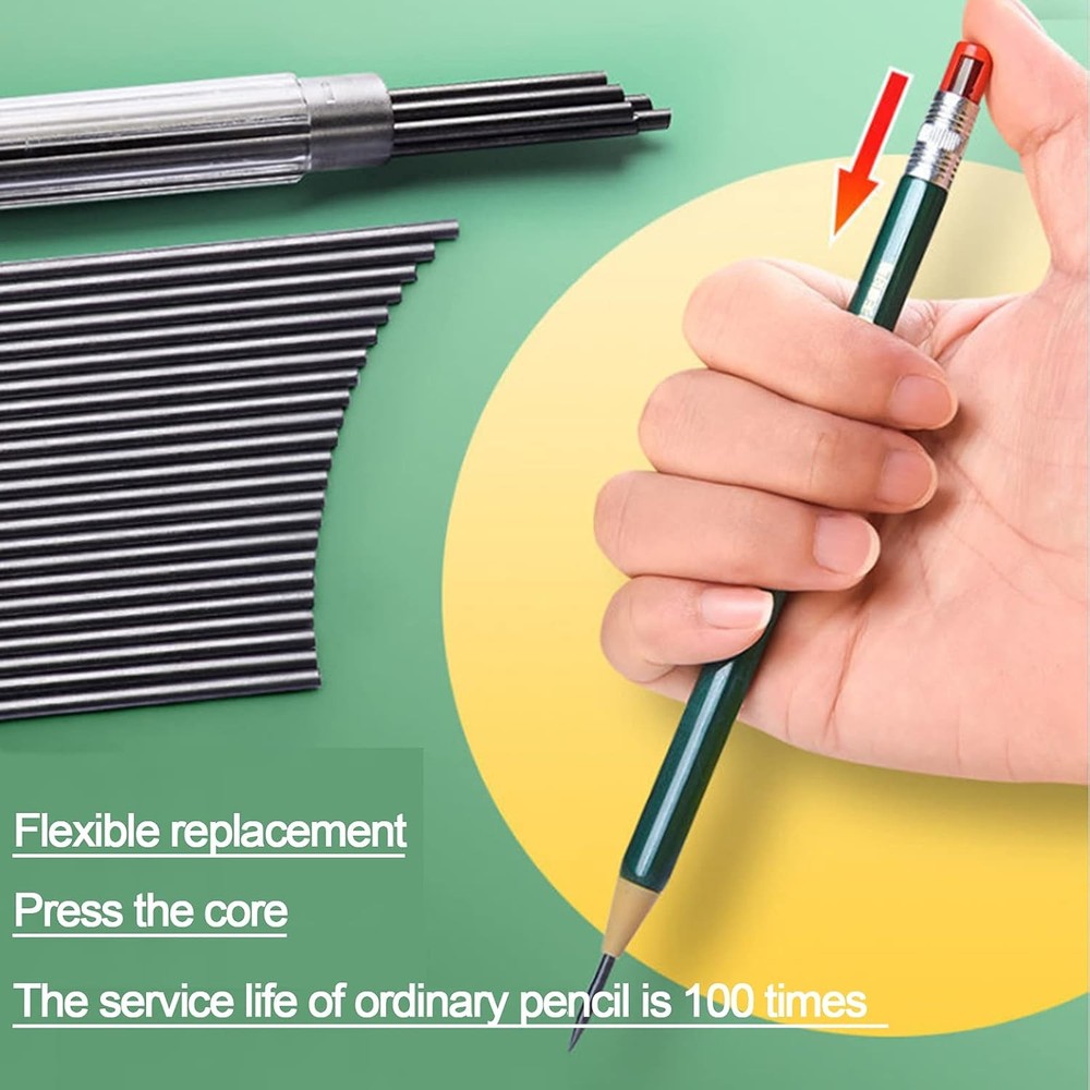 85 pcs Solid Carpenter Pencil Set Includes 5 Construction Pencils Deep Green