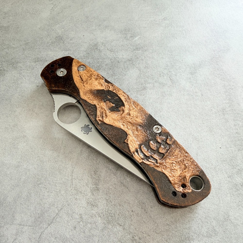 Shadowskull maple scales for Spyderco Paramilitary 2