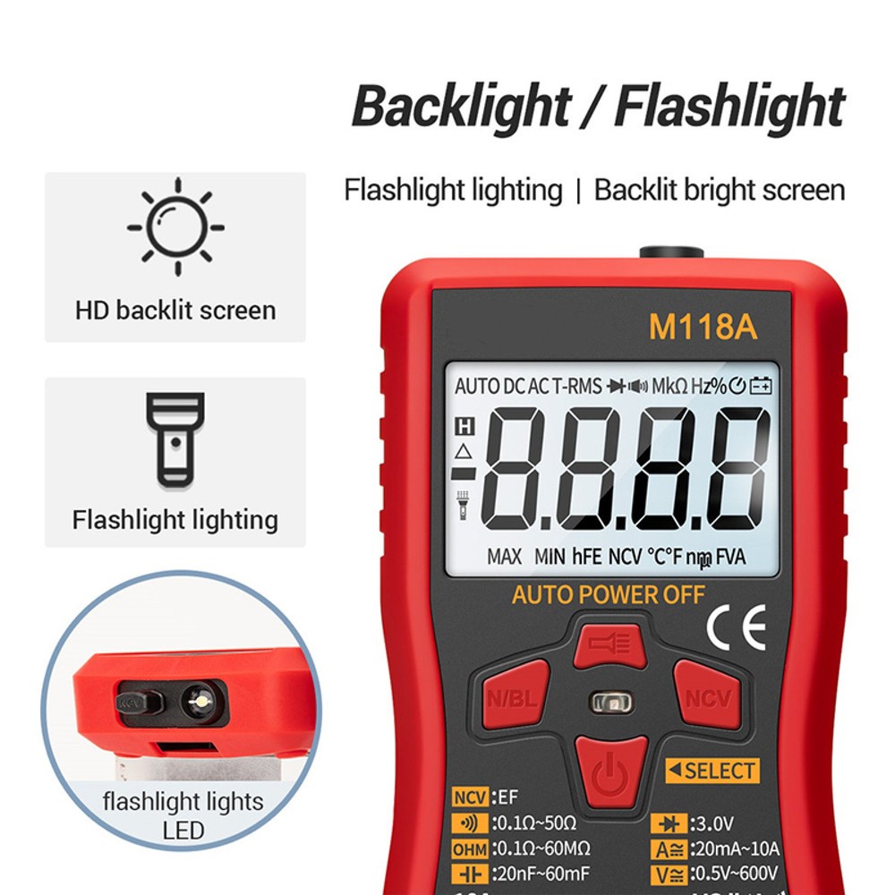 ANENG M118A 6000 Count Multifunktions Digital Multimeter Hand Spannungstester A