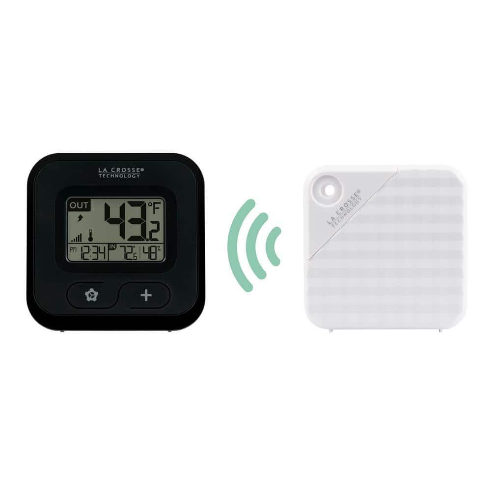 La Crosse Technology Wireless Compact Digital Thermometer Black Indoor Humidity