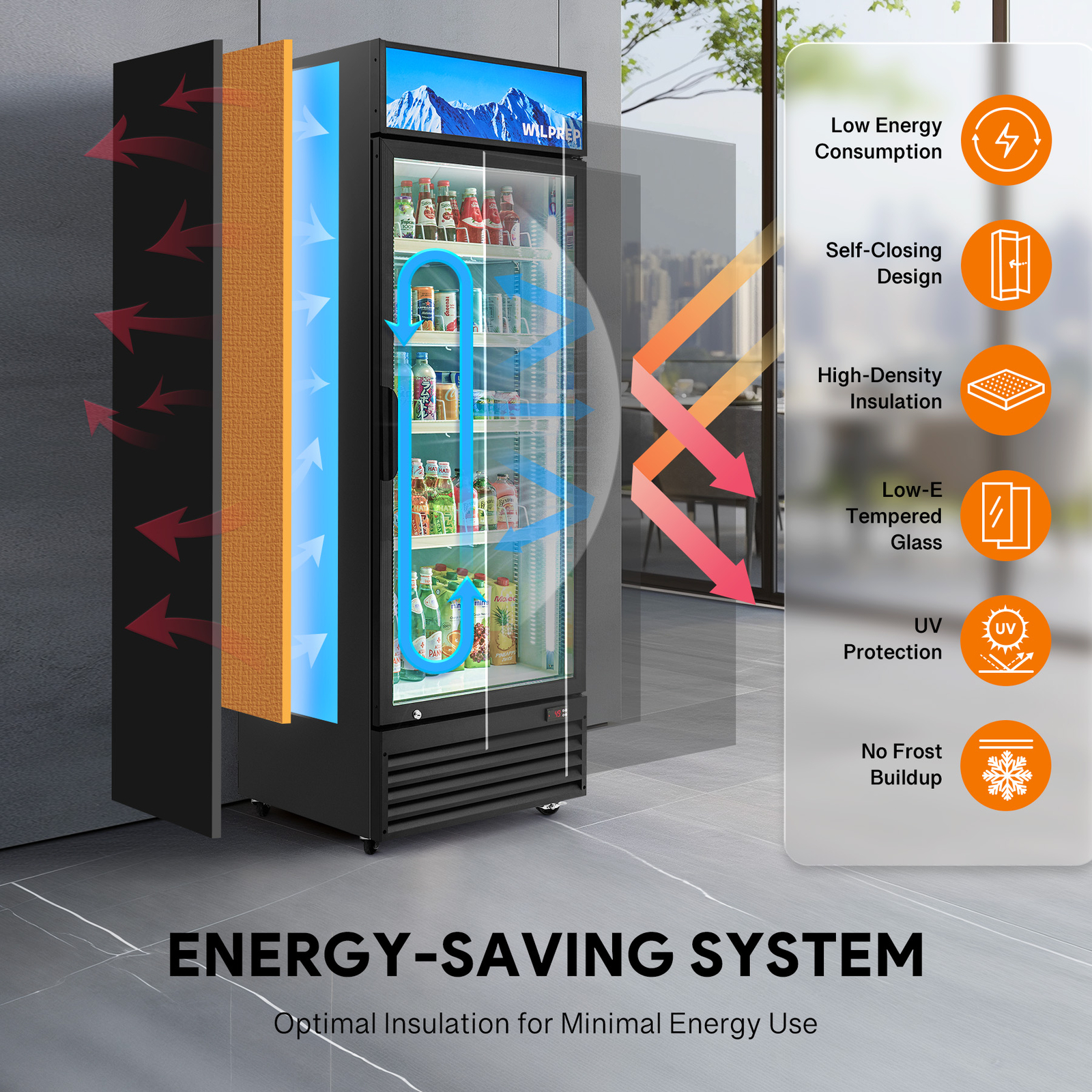 Secondhand 28" Commercial Merchandiser Glass Door Refrigerator 22cu.ft ETL
