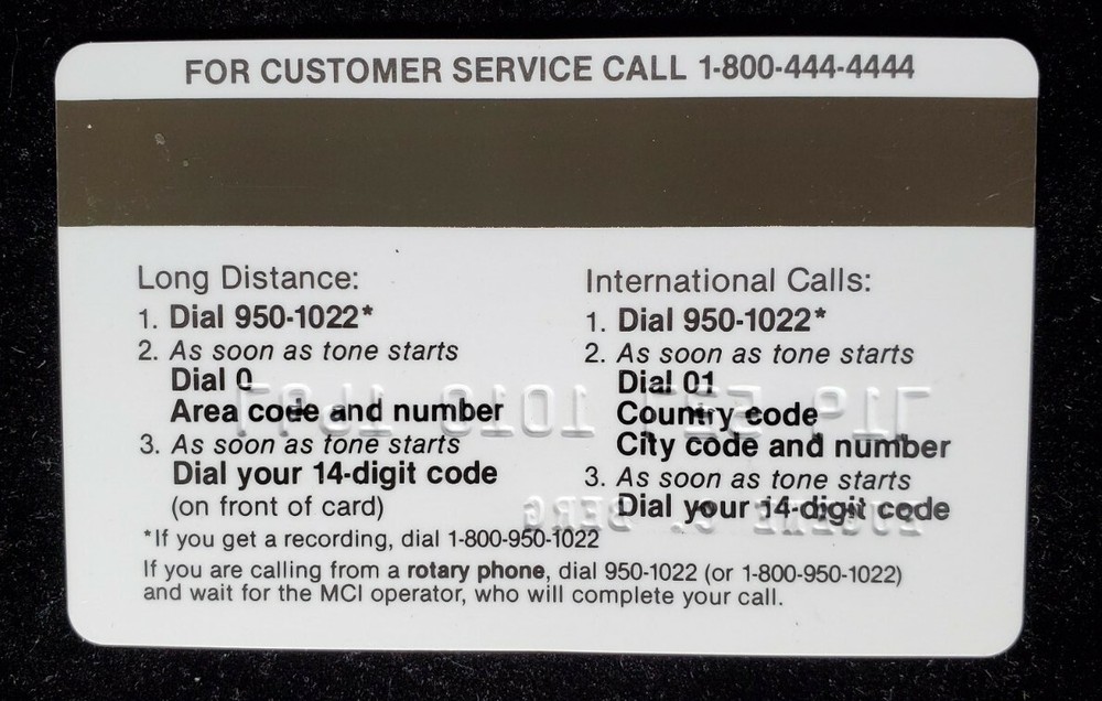 MCI Phone card exp ? ~ our cb982