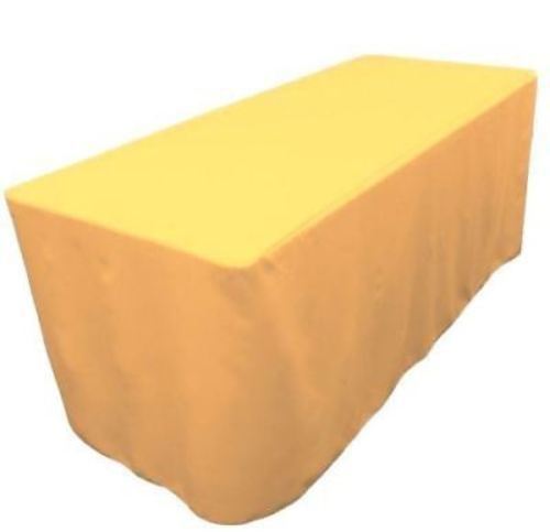 5' ft. Fitted Polyester Table Cover Wedding Banquet Event Tablecloth Yellow