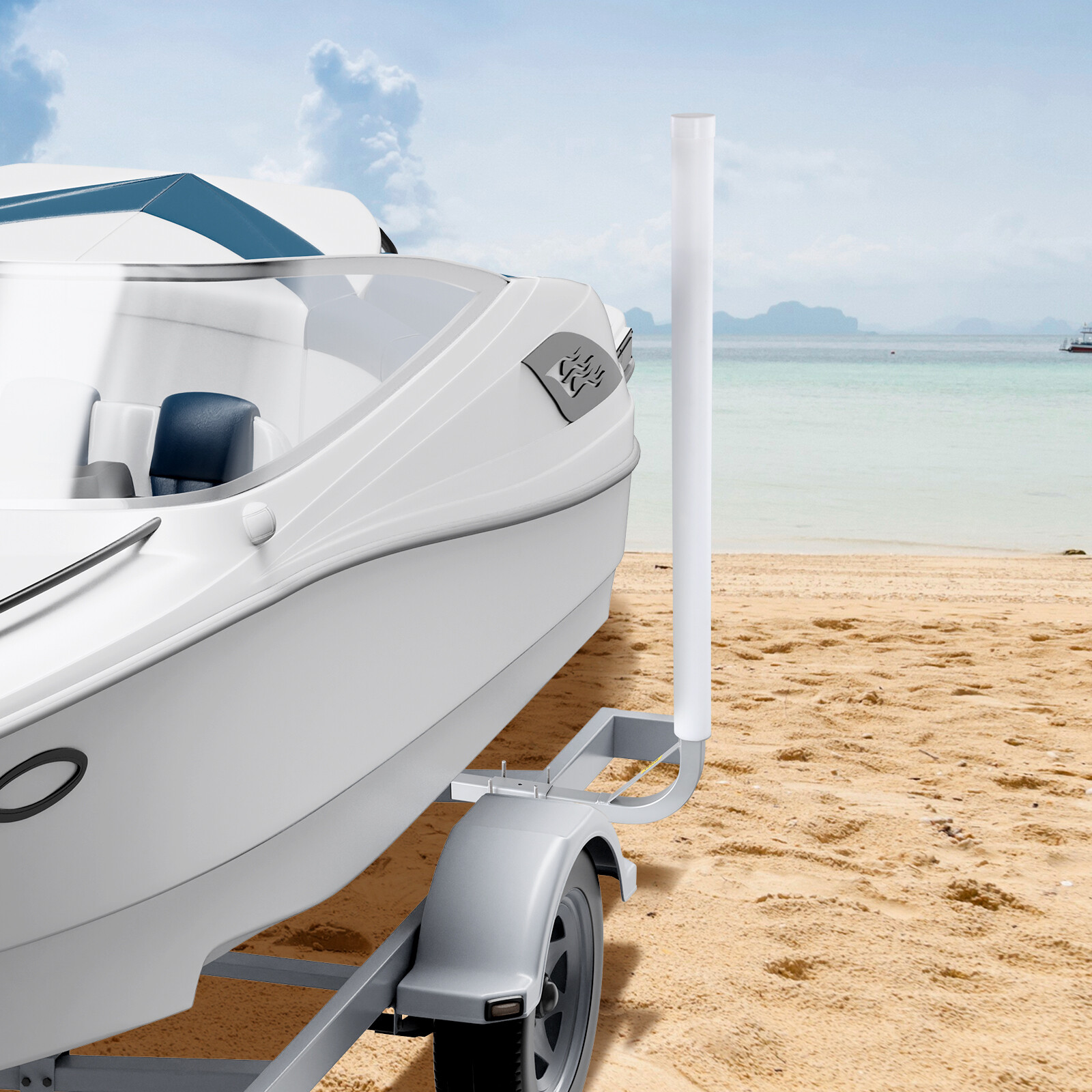 VEVOR Boat Trailer Guide 48” Galvanized Guide on Poles Kit w/Stiffener&PVC Tubes