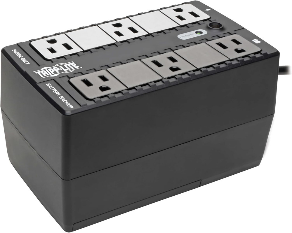 350VA Mini UPS Battery Backup Surge Protector, 6 Outlets, Uninterruptible Power
