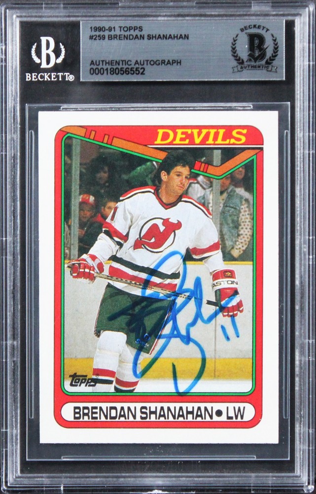Devils Brendan Shanahan Authentic Signed 1990 Topps #259 Card BAS Slabbed