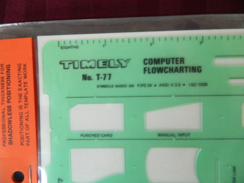 Vintage NEW Timely Computer Flow Chart Stencils No T77 NIP Drafting Template
