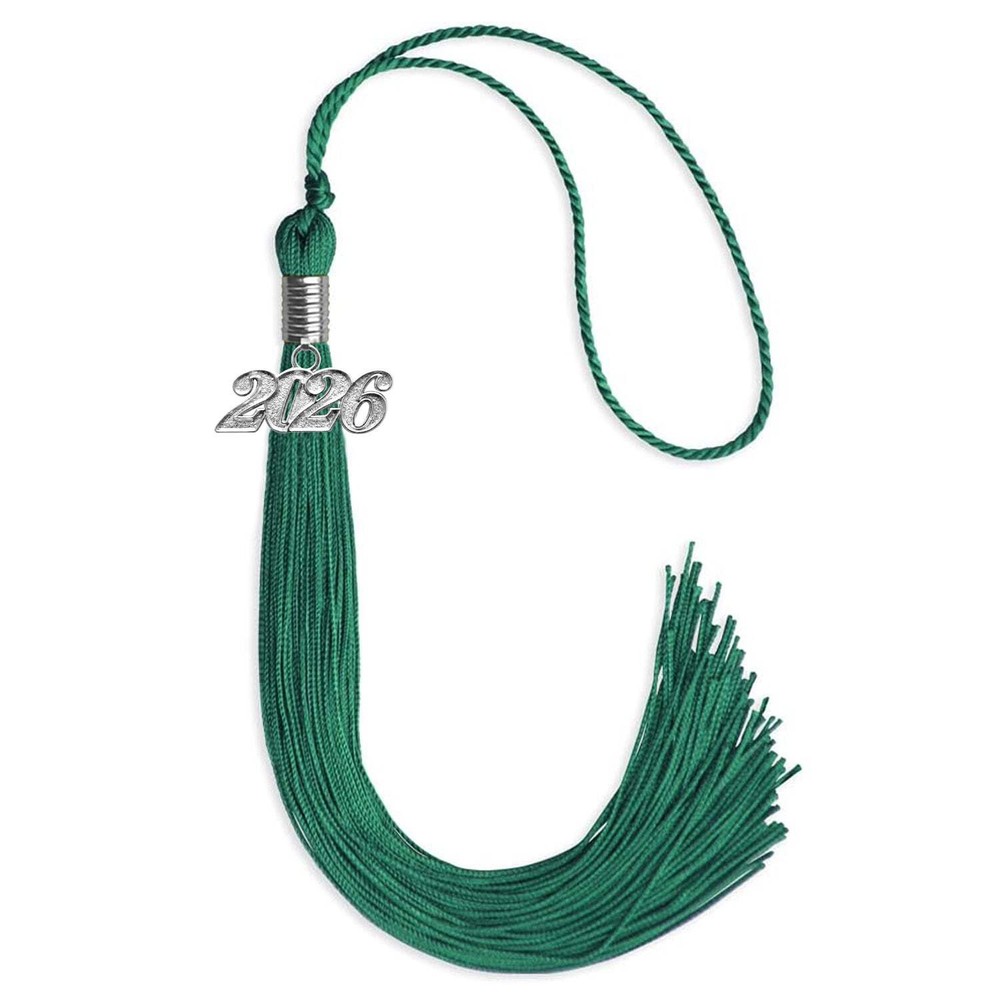 Endea Graduation Emerald Green Tassel With Silver Date Drop