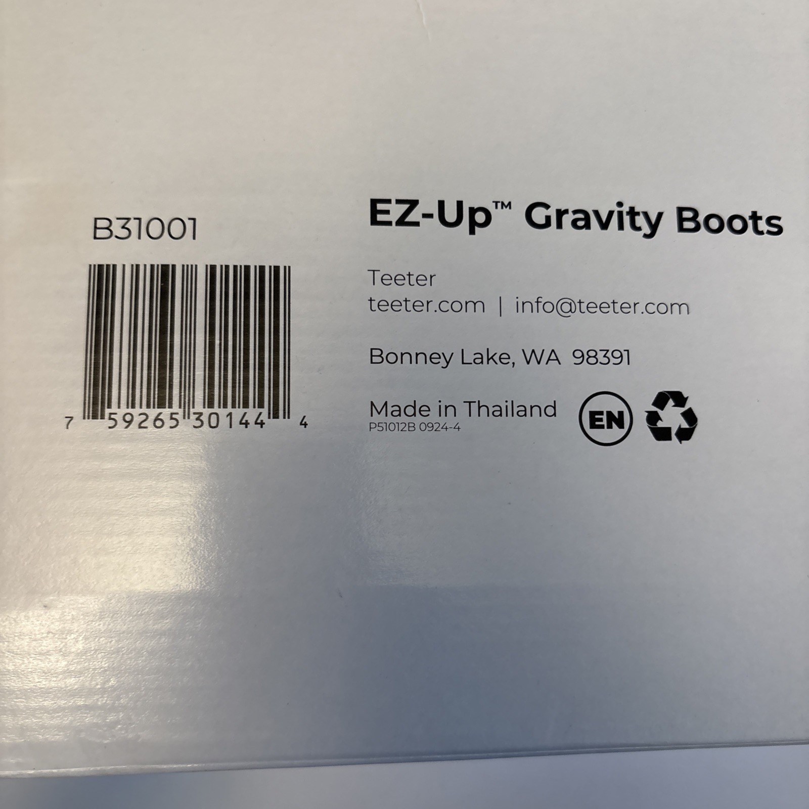 Teeter EZ-Up Gravity Boots for Inversion Decompression Stretching OPEN BOX