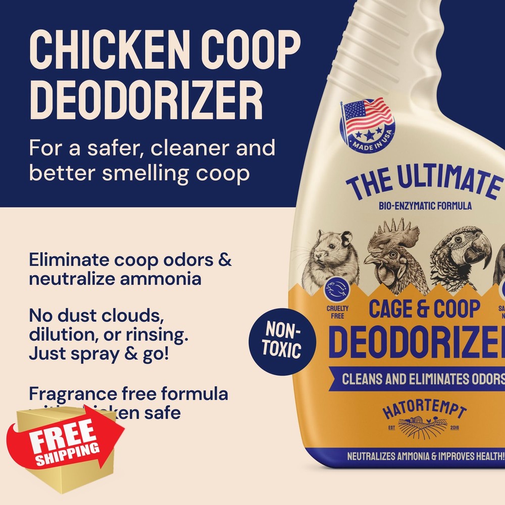 Hatortempt Chicken Coop Deodorizer Cleaner Spray 32oz Unscented Control
