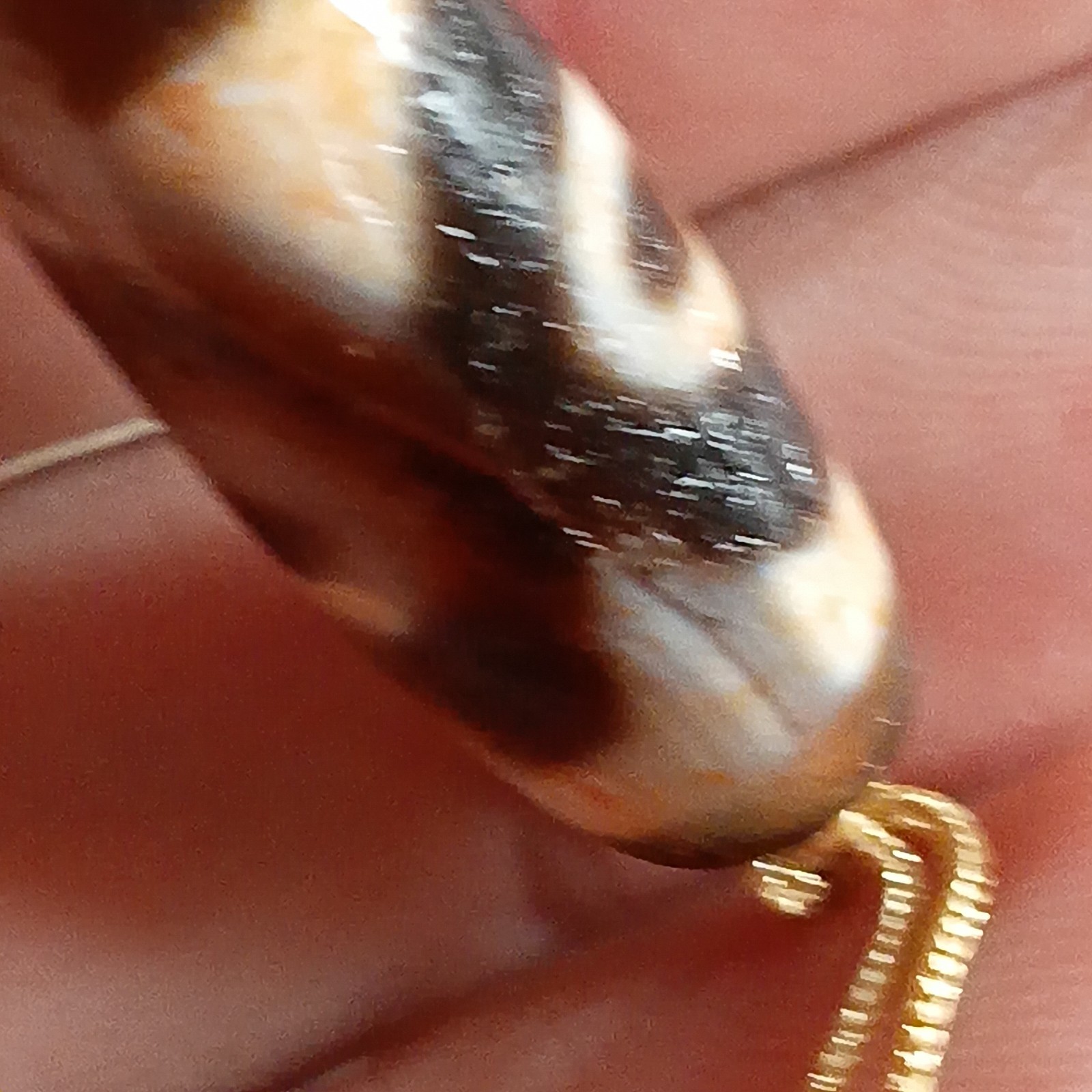 Tibetan Agate Pre 1800s 3 eye Dzi Bead Necklace