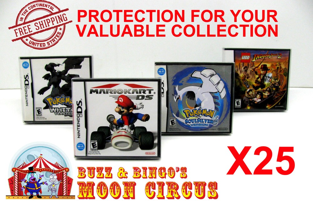 25x NINTENDO DS CIB GAME BOX -CLEAR PLASTIC PROTECTIVE BOX PROTECTOR SLEEVE CASE