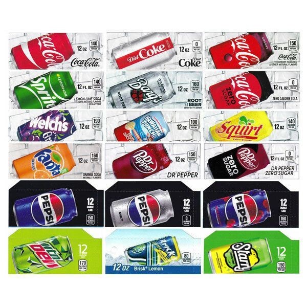 18 Flavor Strip For 12 oz Cans Soda Pepsi Coke, Dixie Narco, Vendo