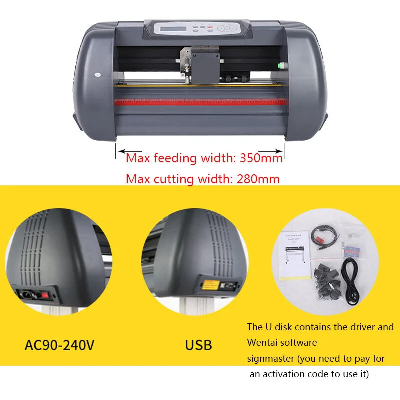 SK-375 Electric Cutting Plotter Cuting Width 280mm High Quality Paper Plotter