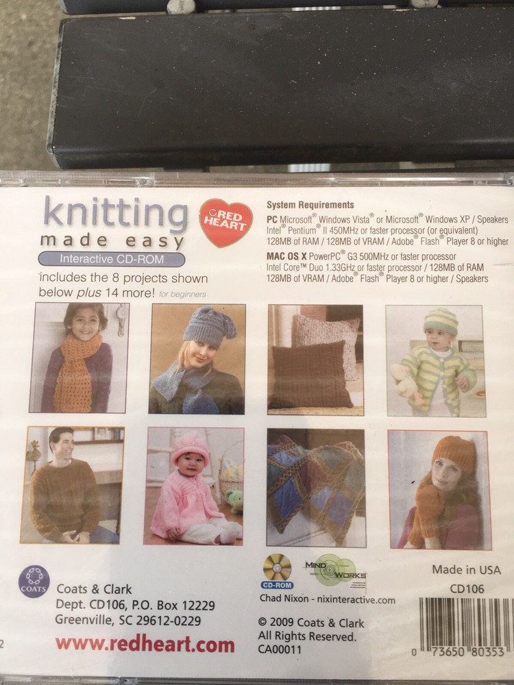 Coats & Clark Interactive CD Rom- “Knitting Made Easy” SEALED