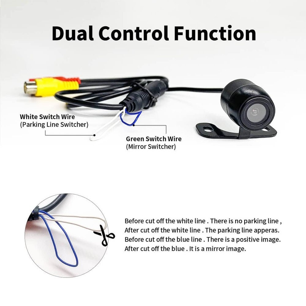 Backup Camera Flush Mount 170° Car Rear/Side/Front View Camera Night Vision
