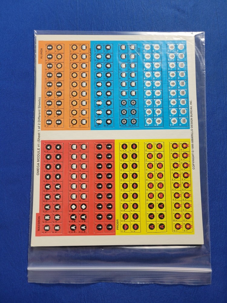 Omega Module Counters (2) Sheets - Star Fleet Battles (Unpunched)