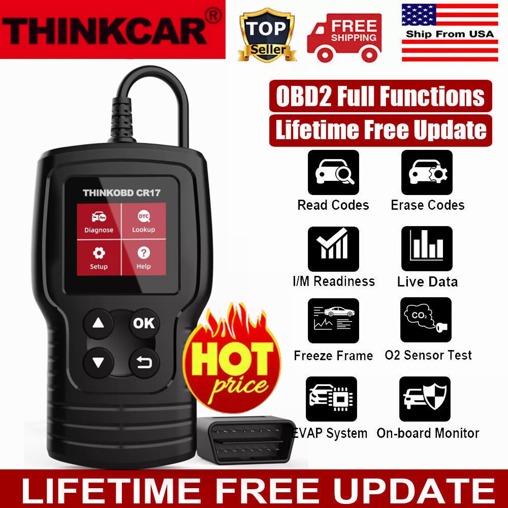 THINKCAR CR17 OBD2 Scanner OBD Code Reader Diagnostic Tool Check Engine Fault US