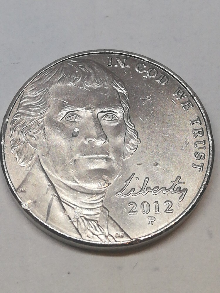 2012 P Jefferson Nickel Five Cent USD Error Coin Multiple Die Chips & Cracks