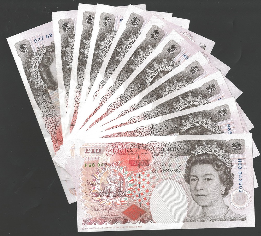 B366 KENTFIELD 1992 TEN POUND £10 BANKNOTE - UNC - SELECT YOUR NOTE