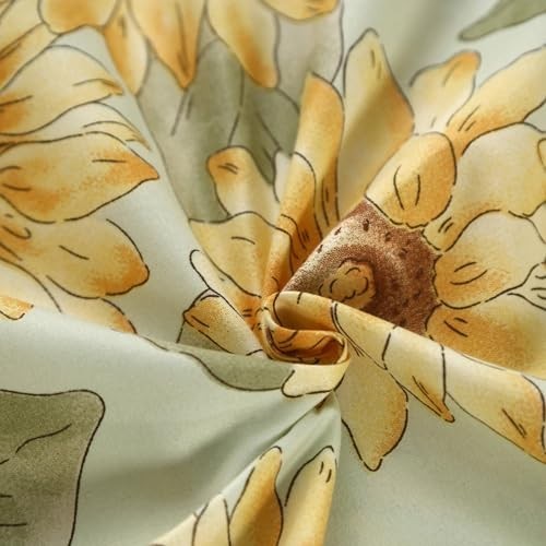 Sunflower Bedding Set Full - 4PC Soft Microfiber Deep Pocket Yellow Floral Sheet