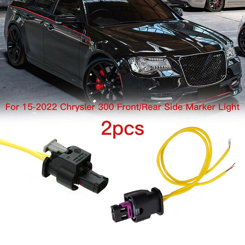 For Chrysler 300 300C 2015-2022 Side Marker Lights Pigtail Connector Wires 2PCS