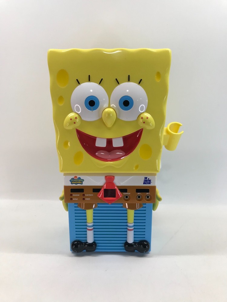spongebob karaoke cd player 2003 rare - missing microphone - tested