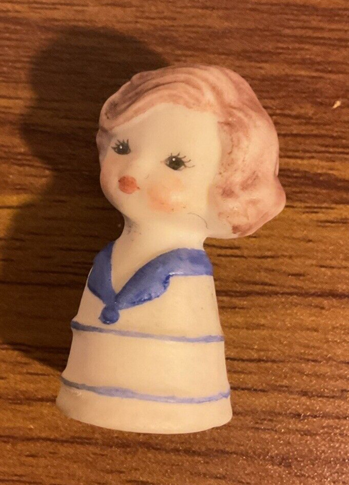 Vtg Enesco's  Bisque Thimble - signed