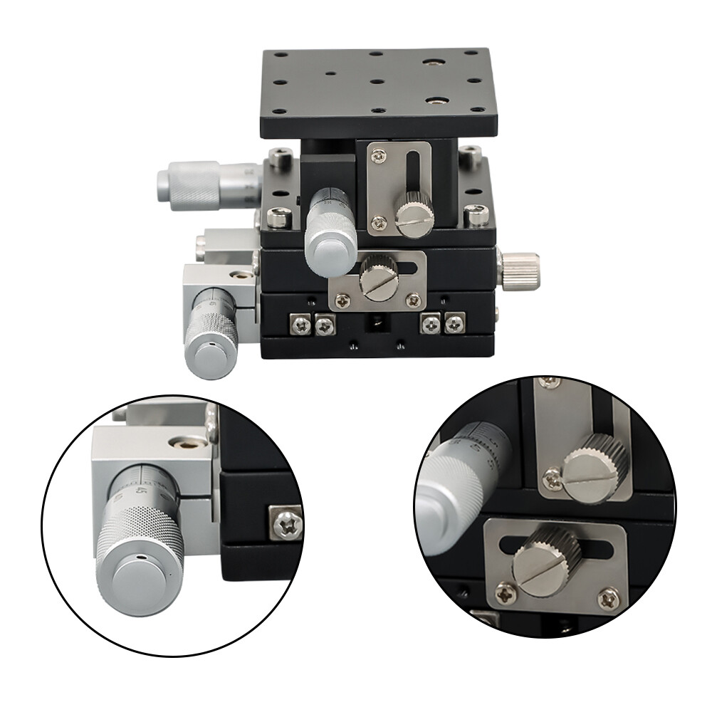 60x60mm 3Axis Linear Stage Trimming Platform Bearing Tuning Sliding Table