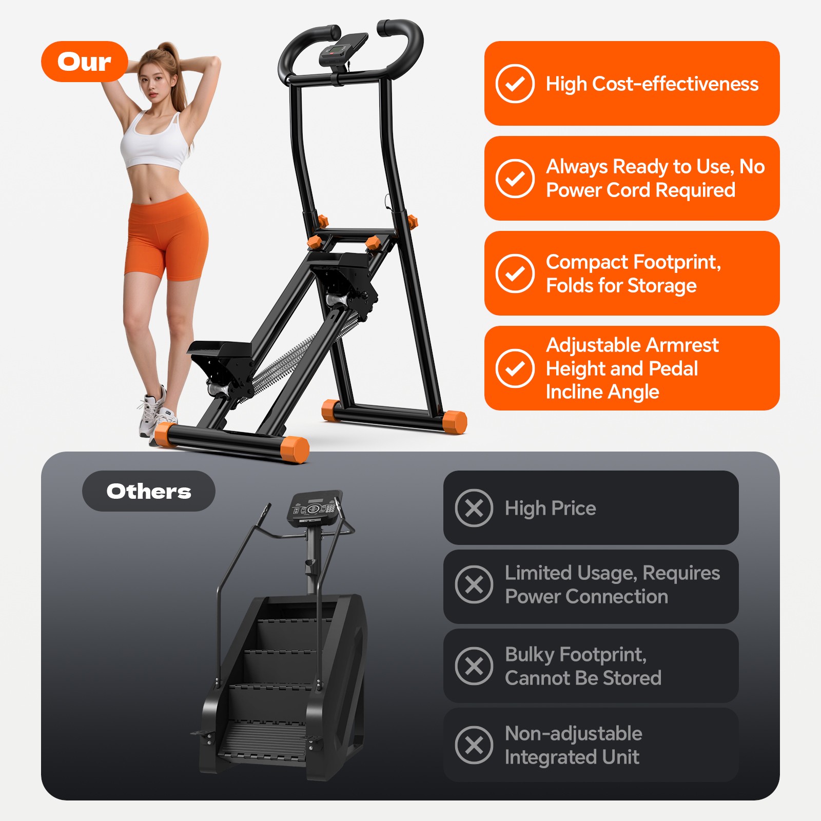 Vertical Climber Stair Stepper Machine For Home Gym Exercise Workout Machine New