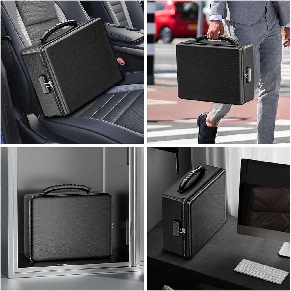 ENGPOW Fireproof Document Box with Lock, Fireproof Water Resistant Heat Insulate