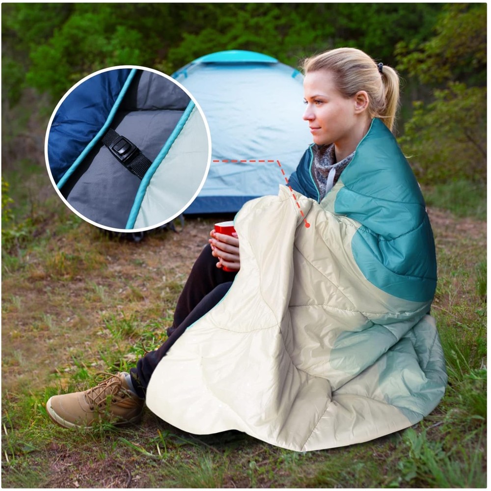 Packable Puffy Blanket - Waterproof Rip-stopped Bag Included