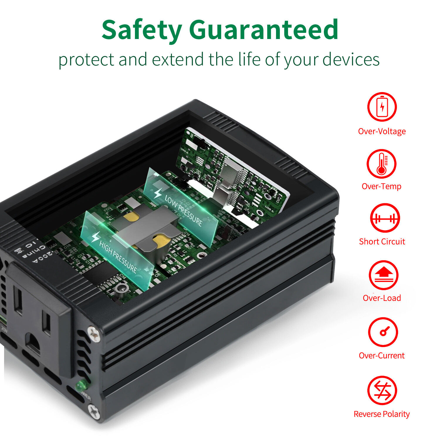 500W Power Inverter DC 12V to 110V AC Car Plug Adapter Outlet Converter for Car