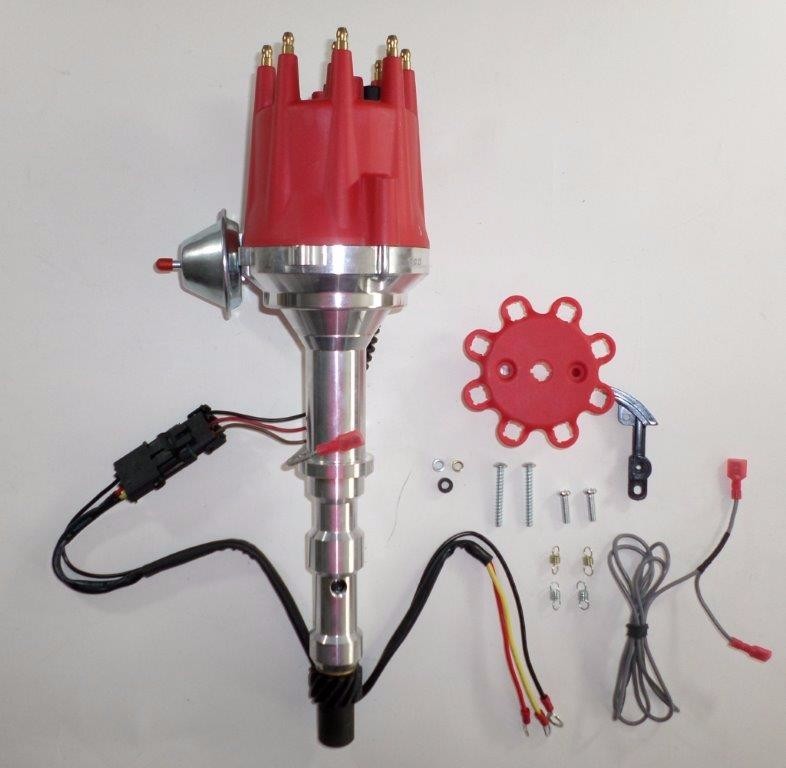 CADILLAC 1968-74 472-500 PRO SERIES Small Cap Red HEI Distributor + Chrome Coil