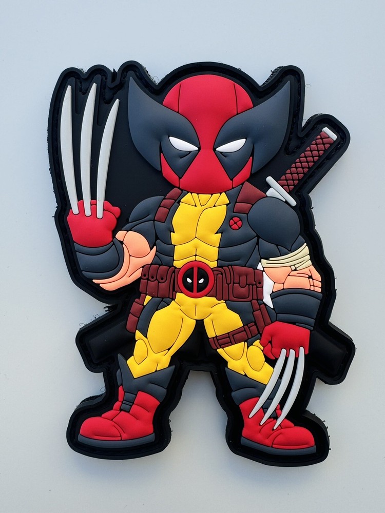 Deadpool & Wolverine Combination Rubber PVC Hook/Loop Morale Patch
