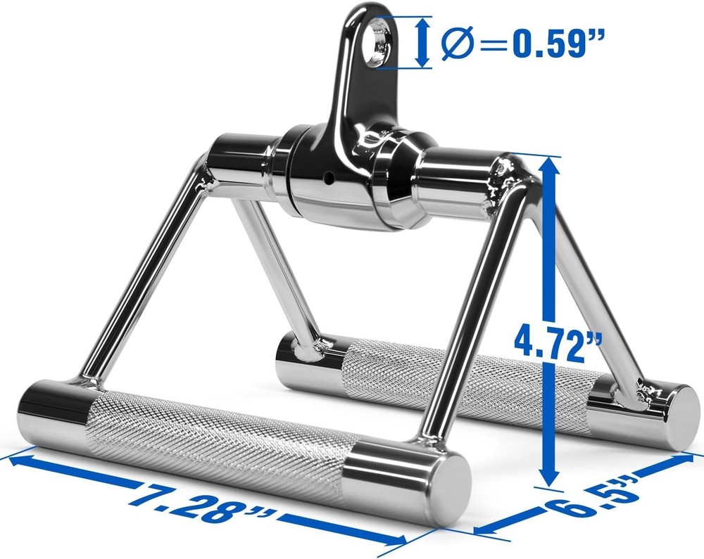 Durable Cable Machine Attachment - 880 LB Double D Handle for Versatile Workouts