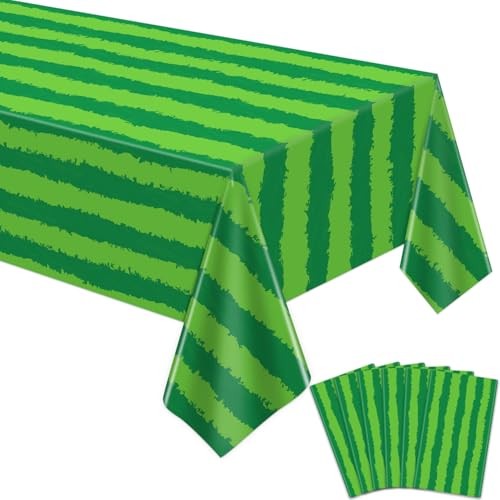 Pack Watermelon Rind Tablecloth Green Melon Rectangle Table Cloth Melon Party 6