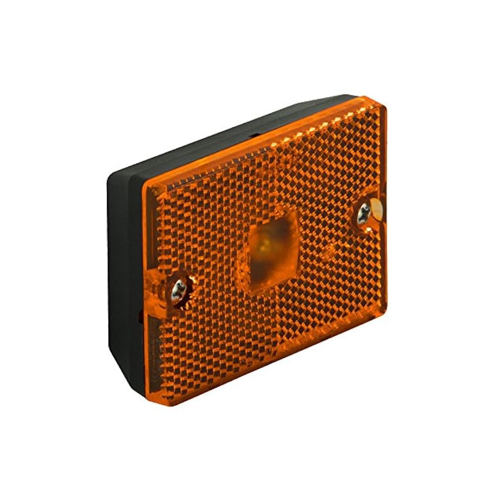 Amber Reflex Side Marker Light, 12V Stud Mount Clearance Light for Vehicles
