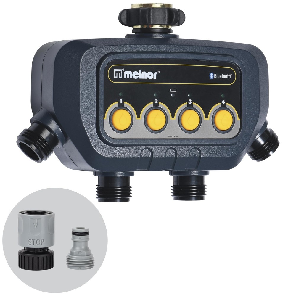Melnor 65184AMZ Bluetooth Water Timer with 4-Zone Control, 12 Programmable St...