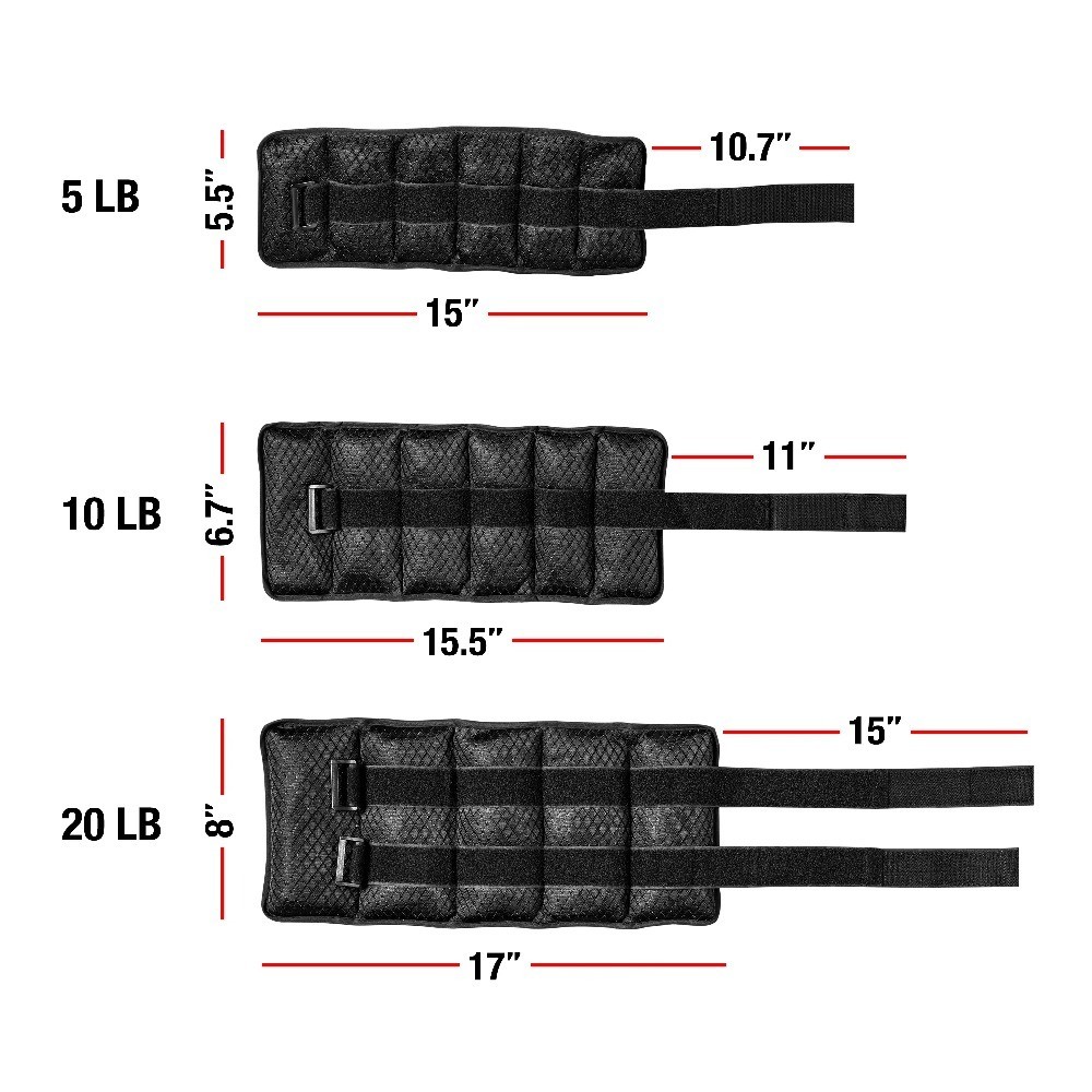 Adjustable Wrist Weights Ankle Weights Set 2.5 lbs Each Pair 6 Removable Straps