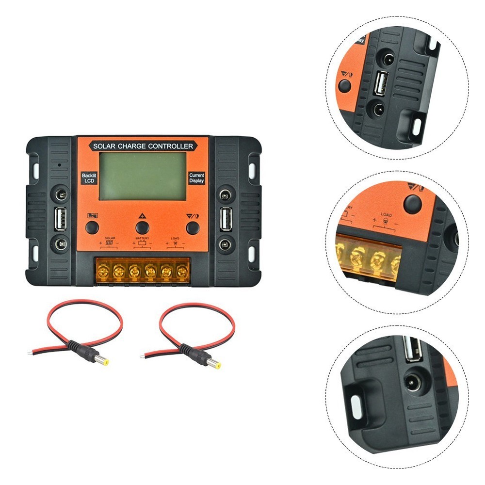30A Solar Charge Controller for 12V 24V Systems with Temperature Sensor
