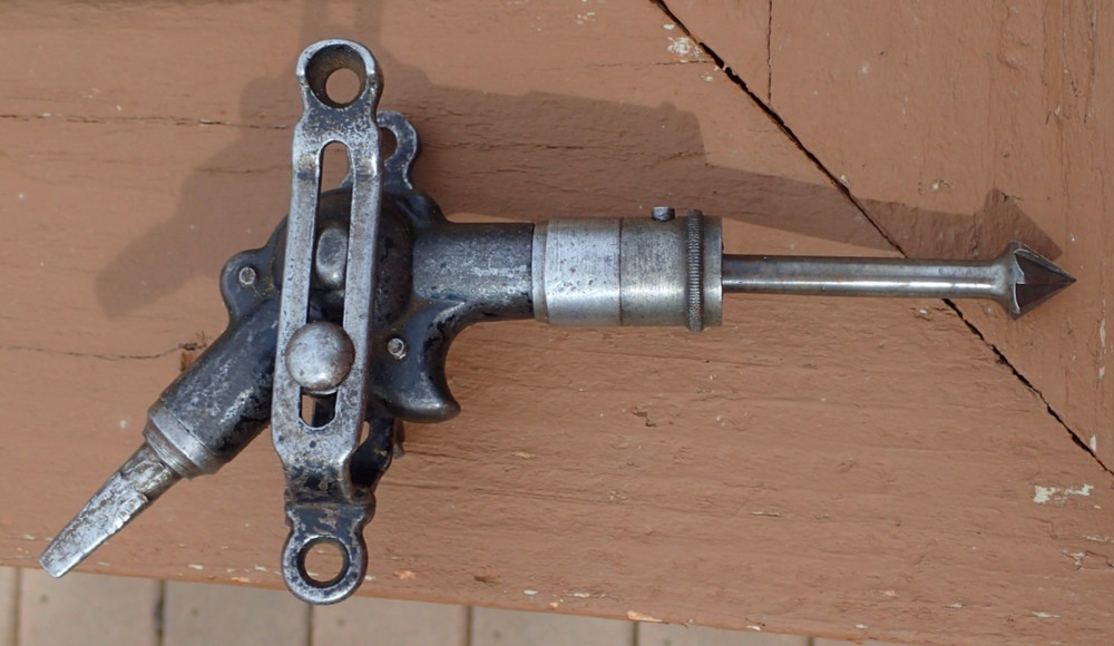 Excellent Rare and Scarce Adjustable 1858 Dated Angle Drill Attachment With Bit