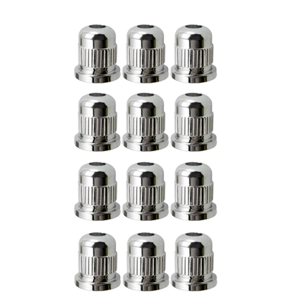 12Pcs Guitar String Mounting Ferrules For Bass Guitar String Through Silver US