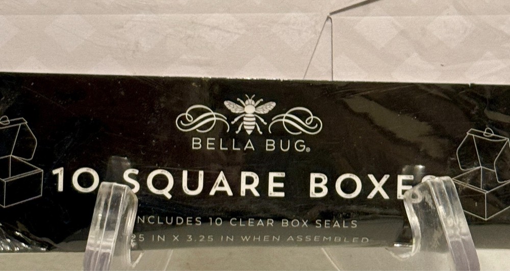 NEW Bella Bug 10 Square Boxes 3.25" X 3.25" NEW