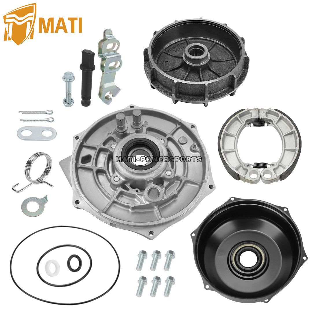 Rear Brake Drum Hub Plate Cover Shoes Kit for Honda Foreman 500 520 Rancher 420