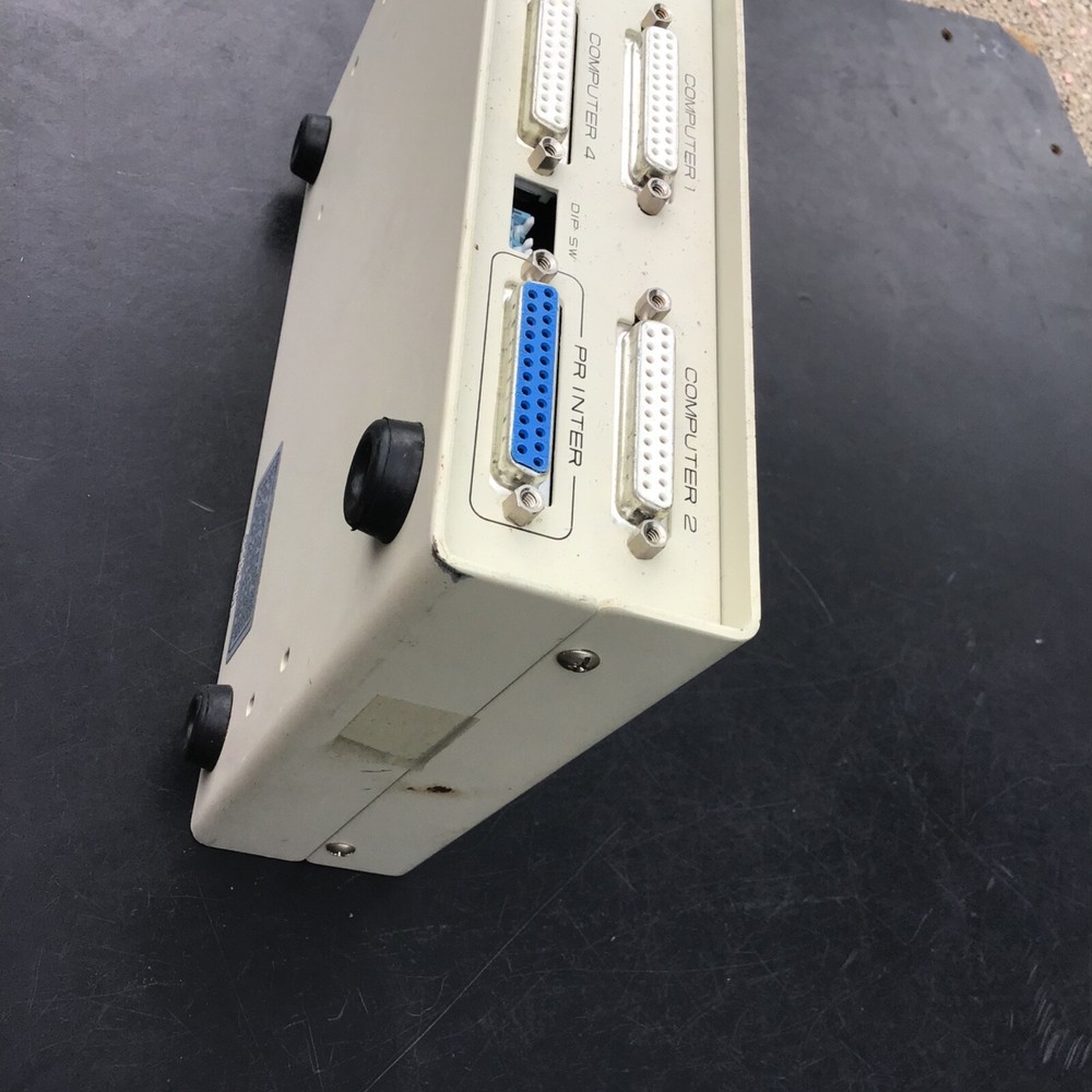 Vintage AS 4112 Computer to Printer Interface Auto Switch 4 Computers-1 Printer