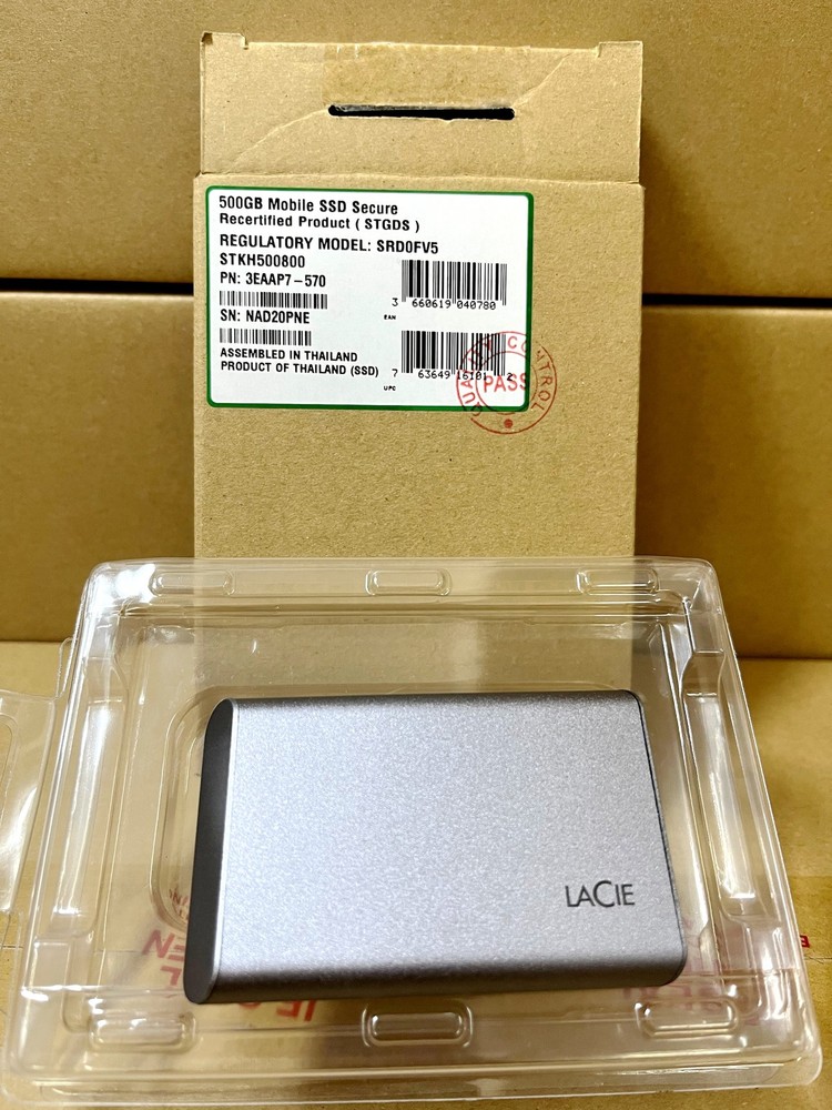 STKH500800 Lacie Seagate 500GB Mobile SSD Secure External USB Solid State Drive
