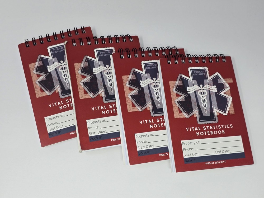 4 PACK EMT/FIRST RESPONDER PROFESSIONAL VITAL STATISTICS NOTEBOOK