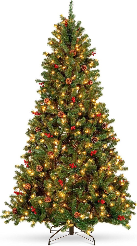 6ft Pre-Decorated Pre-Lit Hinged Artificial Christmas Tree with 798 Tips Spruce