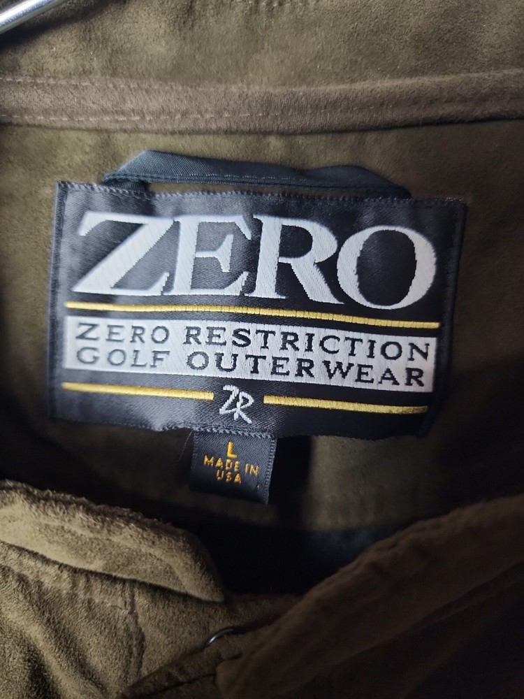 Zero Restriction Men L Made in USA Country Club Patch Pullover Jacket